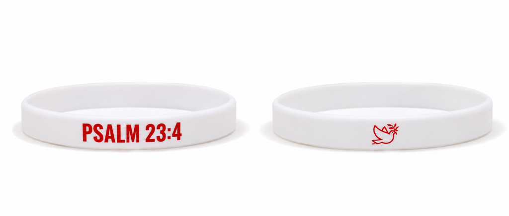 White Psalm 23:4 Ultra Thin Band