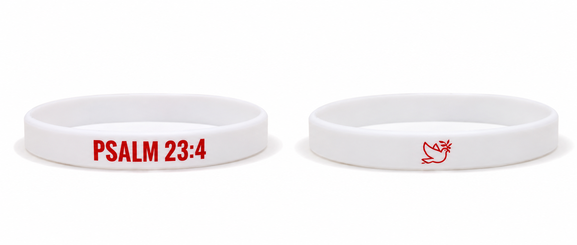 White Psalm 23:4 Ultra Thin Band